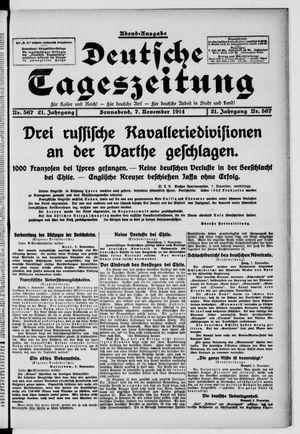 Deutsche Tageszeitung vom 07.11.1914