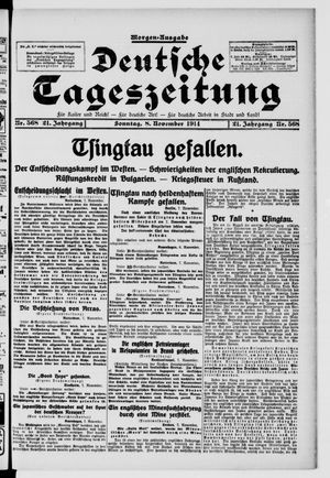 Deutsche Tageszeitung vom 08.11.1914