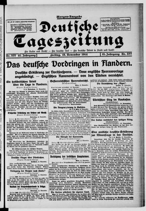 Deutsche Tageszeitung vom 13.11.1914