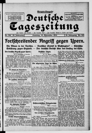 Deutsche Tageszeitung vom 15.11.1914