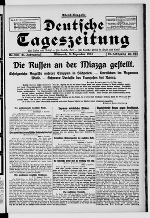 Deutsche Tageszeitung vom 09.12.1914