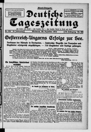 Deutsche Tageszeitung vom 23.12.1914