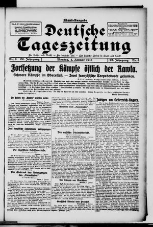 Deutsche Tageszeitung on Jan 4, 1915