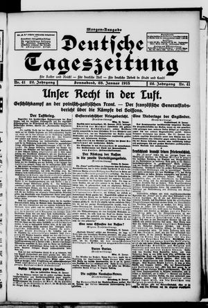 Deutsche Tageszeitung on Jan 23, 1915
