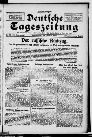 Deutsche Tageszeitung on Jan 23, 1915