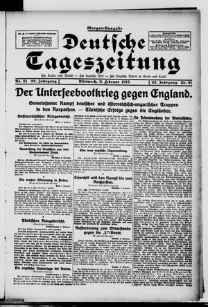 Deutsche Tageszeitung vom 03.02.1915