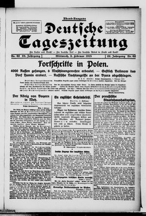 Deutsche Tageszeitung vom 03.02.1915