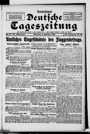 Deutsche Tageszeitung vom 09.02.1915