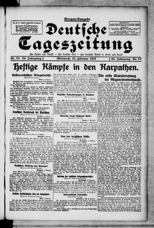 Deutsche Tageszeitung on Feb 10, 1915