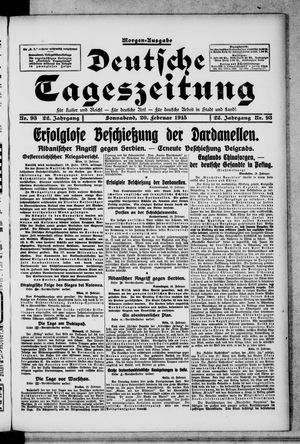 Deutsche Tageszeitung on Feb 20, 1915