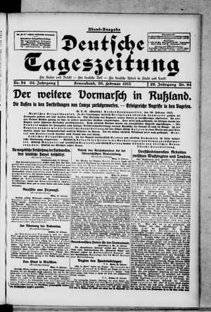 Deutsche Tageszeitung on Feb 20, 1915