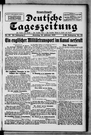 Deutsche Tageszeitung vom 21.02.1915