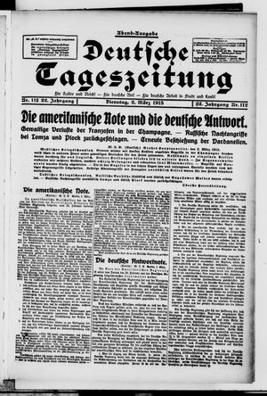 Deutsche Tageszeitung on Mar 2, 1915