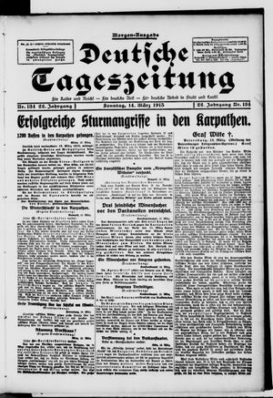Deutsche Tageszeitung on Mar 14, 1915