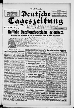 Deutsche Tageszeitung on Mar 17, 1915