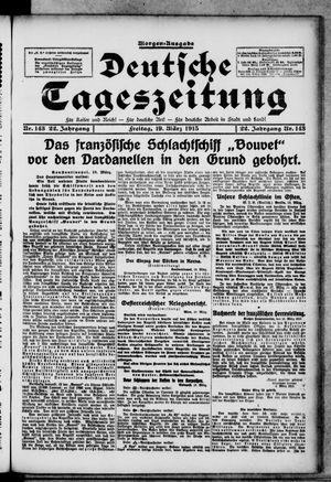 Deutsche Tageszeitung on Mar 19, 1915