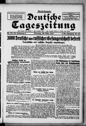 Deutsche Tageszeitung vom 23.03.1915