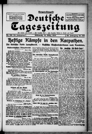 Deutsche Tageszeitung on Mar 31, 1915