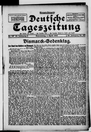 Deutsche Tageszeitung on Apr 1, 1915