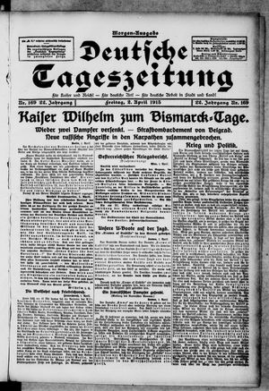 Deutsche Tageszeitung vom 02.04.1915