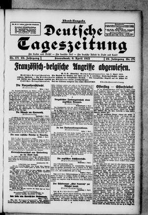 Deutsche Tageszeitung on Apr 3, 1915