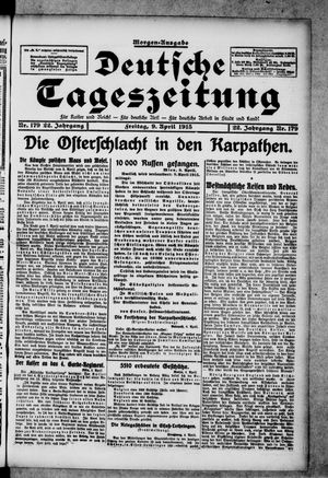 Deutsche Tageszeitung vom 09.04.1915