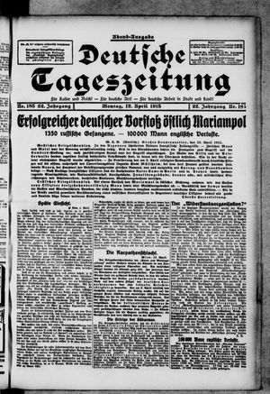 Deutsche Tageszeitung vom 12.04.1915