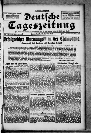 Deutsche Tageszeitung vom 17.04.1915