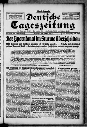 Deutsche Tageszeitung on Apr 23, 1915
