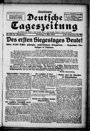 Deutsche Tageszeitung on May 4, 1915