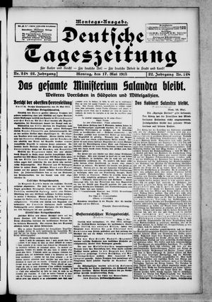 Deutsche Tageszeitung on May 17, 1915