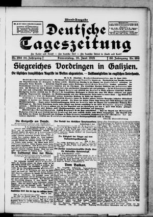 Deutsche Tageszeitung vom 10.06.1915