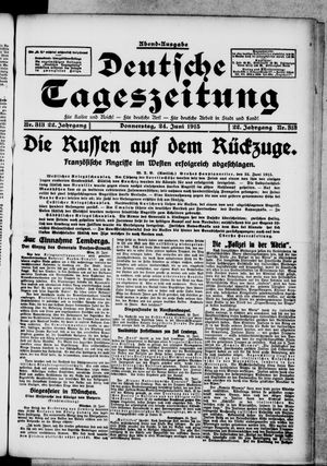 Deutsche Tageszeitung vom 24.06.1915