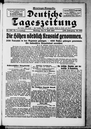Deutsche Tageszeitung on Jul 5, 1915
