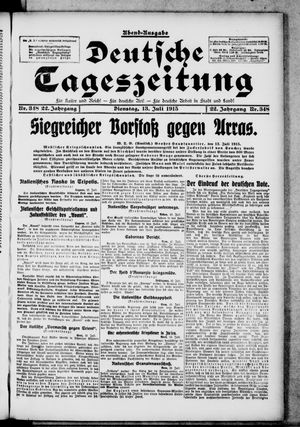 Deutsche Tageszeitung on Jul 13, 1915