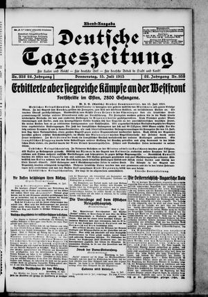 Deutsche Tageszeitung on Jul 15, 1915
