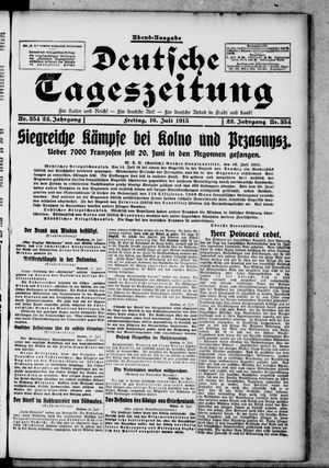 Deutsche Tageszeitung on Jul 16, 1915