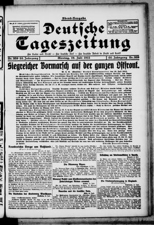 Deutsche Tageszeitung vom 19.07.1915