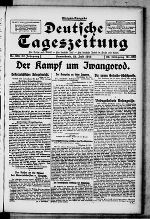 Deutsche Tageszeitung on Jul 24, 1915