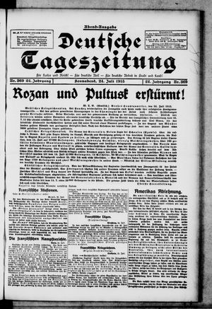 Deutsche Tageszeitung on Jul 24, 1915