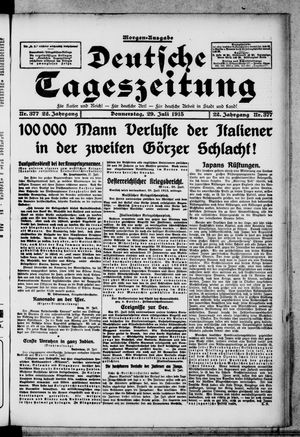 Deutsche Tageszeitung on Jul 29, 1915