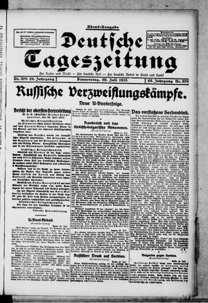 Deutsche Tageszeitung on Jul 29, 1915