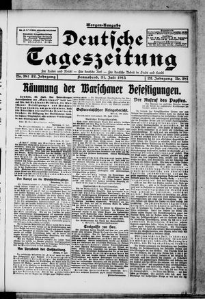 Deutsche Tageszeitung vom 31.07.1915