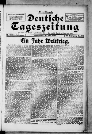 Deutsche Tageszeitung vom 31.07.1915