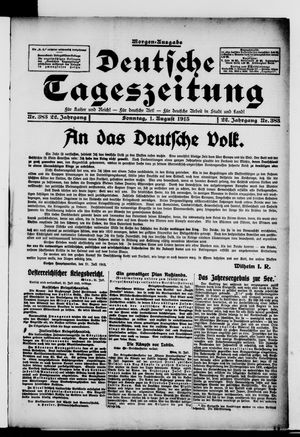 Deutsche Tageszeitung on Aug 1, 1915