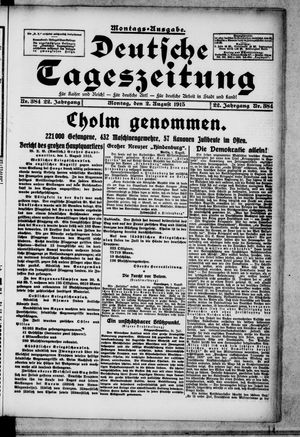 Deutsche Tageszeitung on Aug 2, 1915