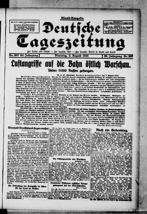 Deutsche Tageszeitung vom 03.08.1915