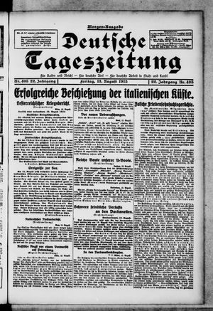Deutsche Tageszeitung vom 13.08.1915