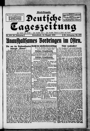 Deutsche Tageszeitung vom 14.08.1915