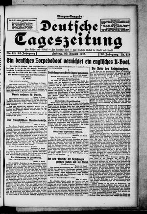 Deutsche Tageszeitung on Aug 20, 1915